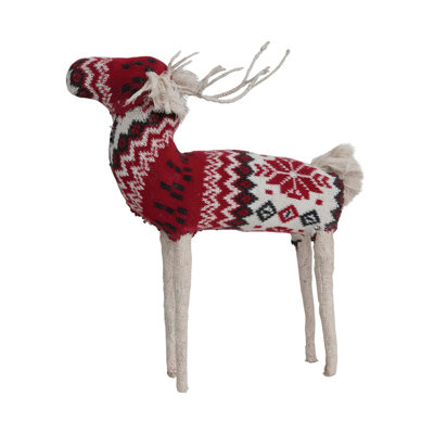 Tricot de coton et renne en fil de fer avec motif Faire Isle