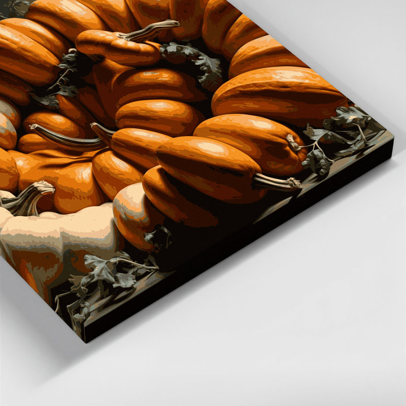 Art mural sur toile, légumes, courge musquée noire, H 11 po x l 14 po