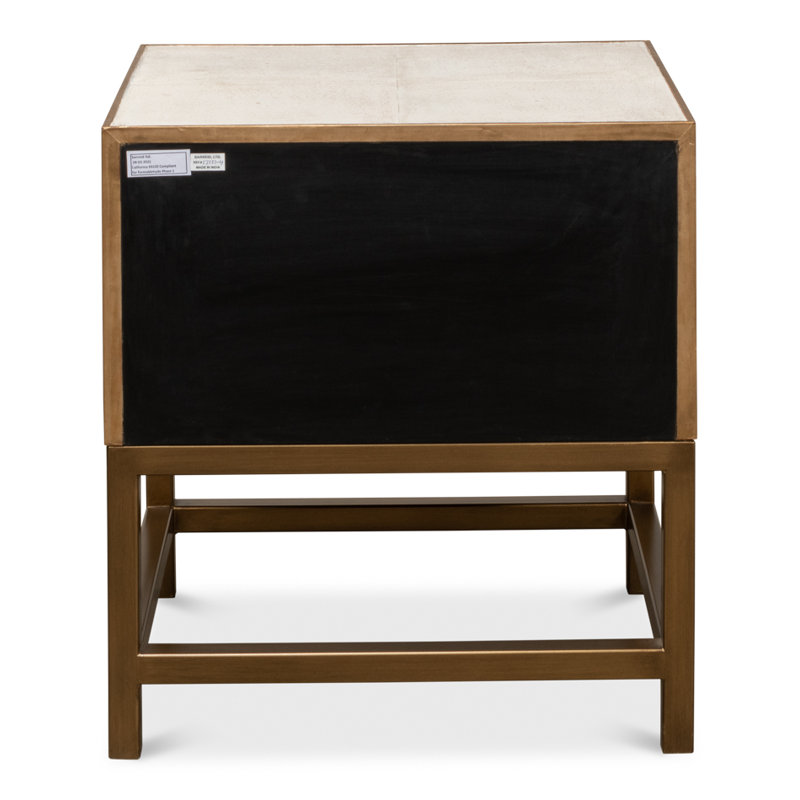 Shagreen 2 - Drawer Solid Wood Nightstand, Osprey White
