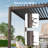 Outdoor Metal Frame Pergola with Adjustable Louvered Roof and Concealed Water Drainage System-104988575