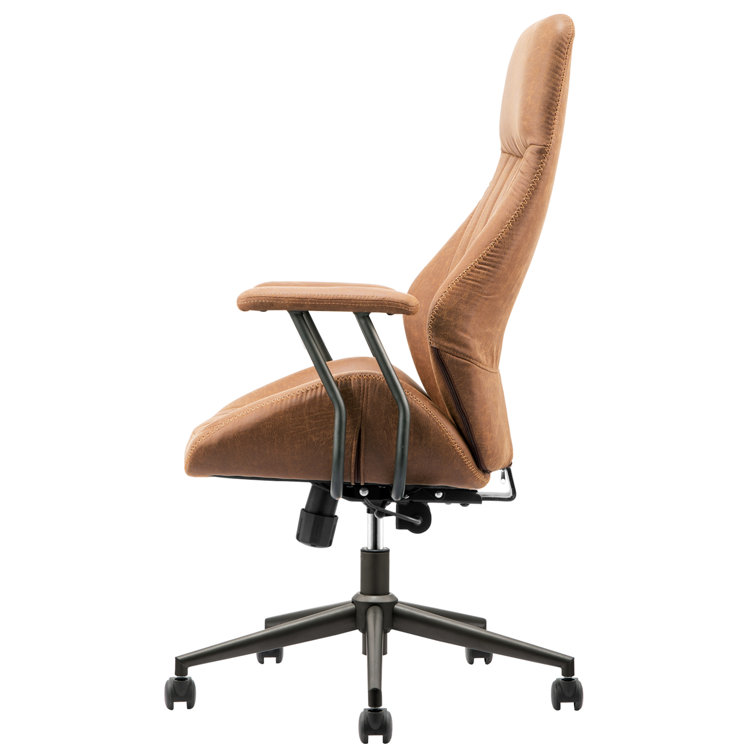 OVIOS Suede Fabric Ergonomic Office Chair High Back Lumbar Support