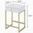 White and brass 1-drawer side table