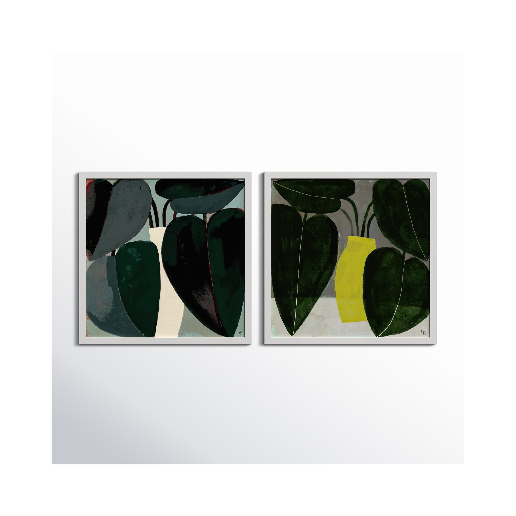 Plant Set Of 2 by Studiom, 36" H x 36" W, White
