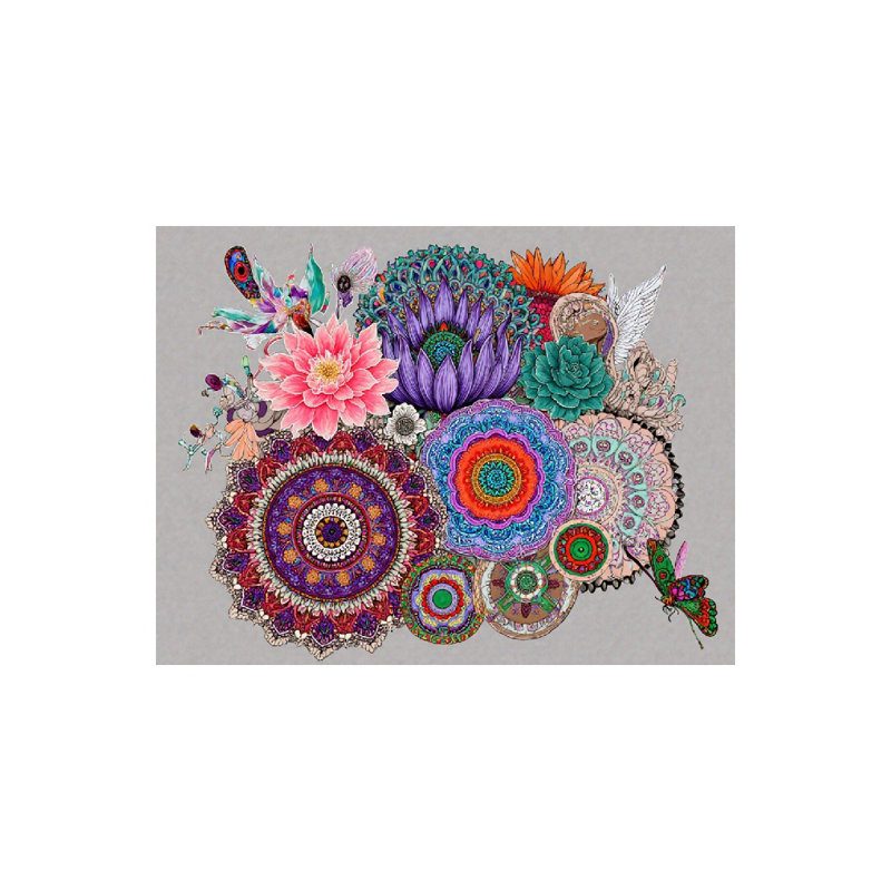 Tapis de bain Mandala floral coloré, 36 x 24
