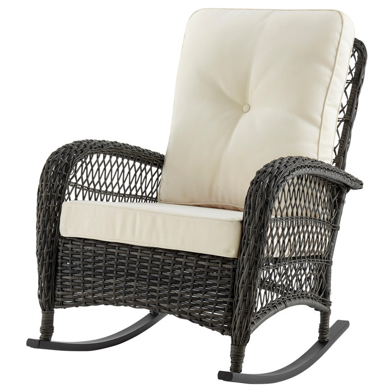Chaise berçante en crème et noir