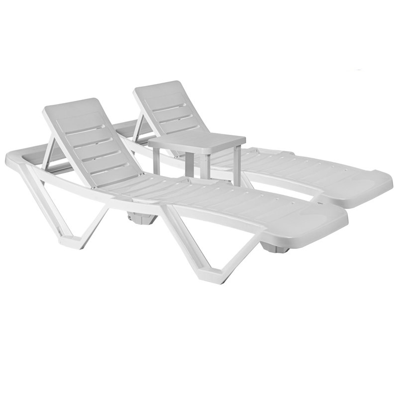 Resol - Master Sun Loungers & Side Table, White