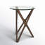 Glass Cross Legs End Table-1032175627