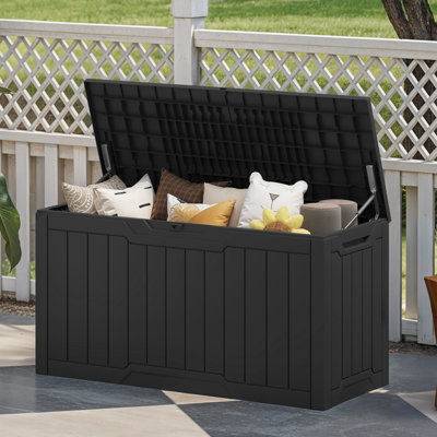 80 Gallon Outdoor Storage Box with Bench Seat Lockable & Weather Resistant