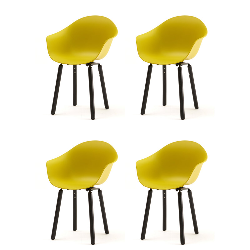 TA Armchair (Set of 4), Mustard/Black