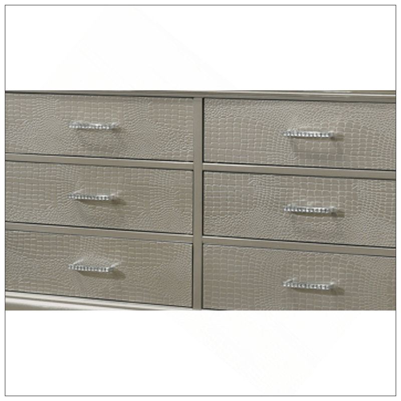 Amalia - Commode - Gris, Silver/White
