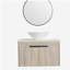 Lavabo de salle de bain suspendu moderne de 30 pouces avec ensemble de bols en céramique, bol mural en chêne blanc avec porte à fermeture douce, 2 paquets