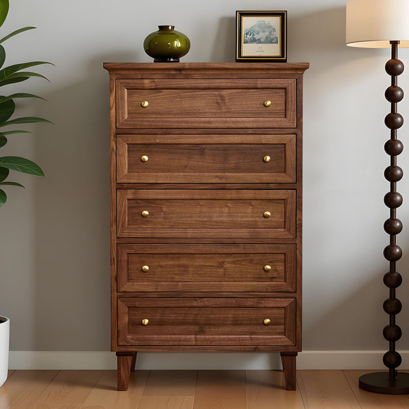 Commode simple avec rangement en noyer noir, H 47,24 po x l 31,49 po x P 15,74 po
