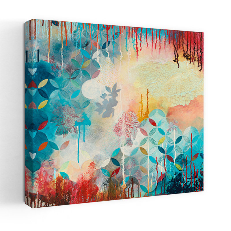 Tranquil Eden 2, art abstrait contemporain, H 18 po x l 18 po