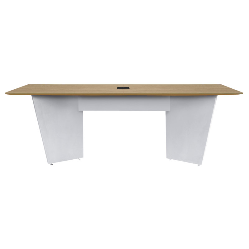 Array Conference Table with Power Data Grommet, 29" H x 96" L x 48" W, Oak/White