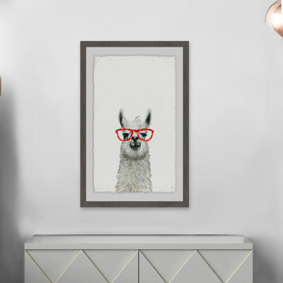 Red Trendy Llama - Painting