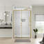 38-42" Wide X 71" High Pivot Semi-Frameless Shower Door With Clear Glass-123058511