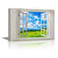 «Glimpse Into Blue Sky And Green Grass Land Nature Open Window Images» sur toile-98448699