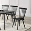 Bois massif de 2 chaises de salle à manger rustiques avec finition noire, idéal pour le salon, assemblage rapide et facile, cuisine rectangulaire élégante, assemblage naturel-1870106829