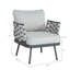 Chaises longues d'extérieur en corde tissée Kris avec structure et coussins en acier-1723688853