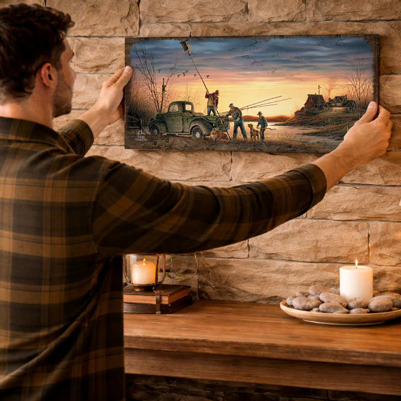 Le défenseur de l'environnement, panneau mural en bois de 30 x 76 cm