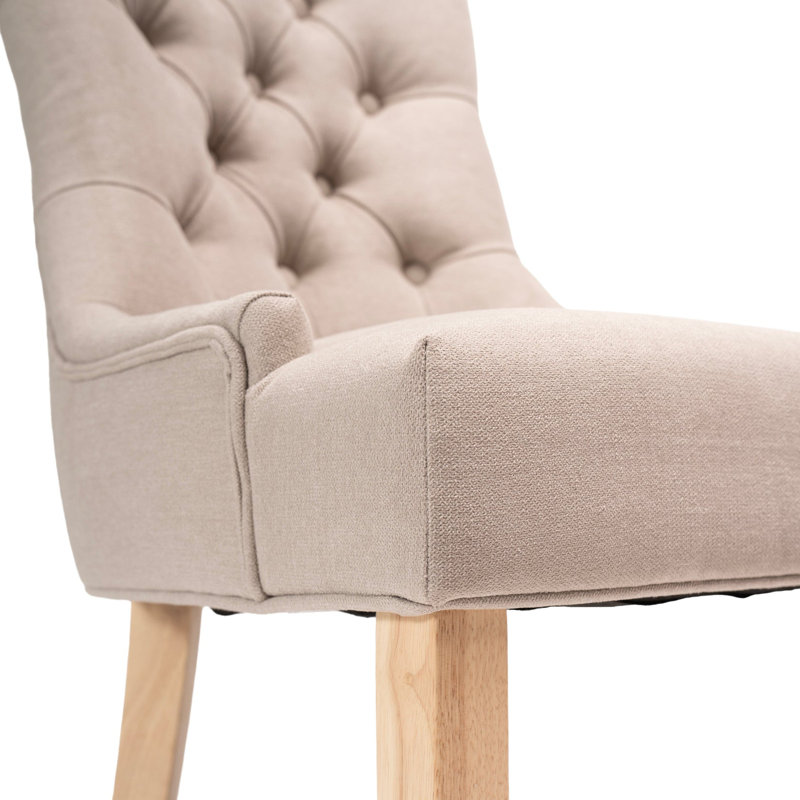 Norval Upholstered Dining Chair, White Wash , Sand