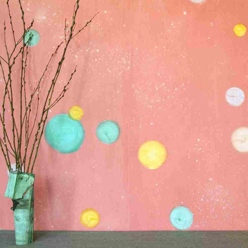 Ta Metéora Wallpaper, 26" W x 108" L, Peachy Pink