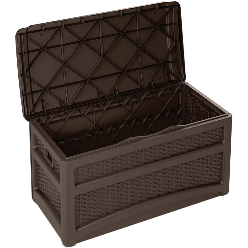 Suncast 73 Gallon Water Resistant Deck Box in Java