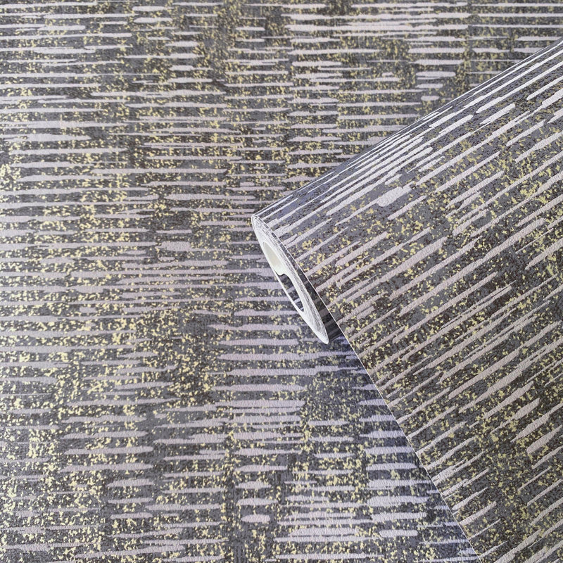 Elegance Collection Stripy Shimmer Wallpaper Roll, Blue