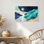 Impression sur toile Layered Blue and Teal Mountain River Under Full Moon-426528105