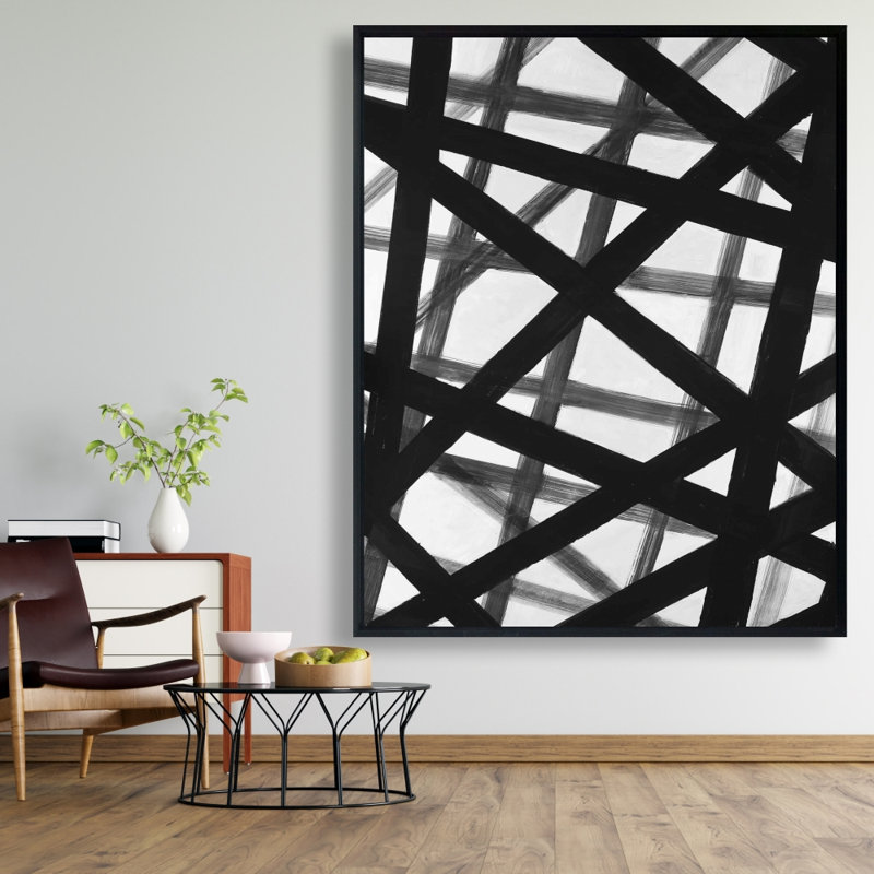 Abstract Bold Lines - Framed Canvas Art for Home Decor