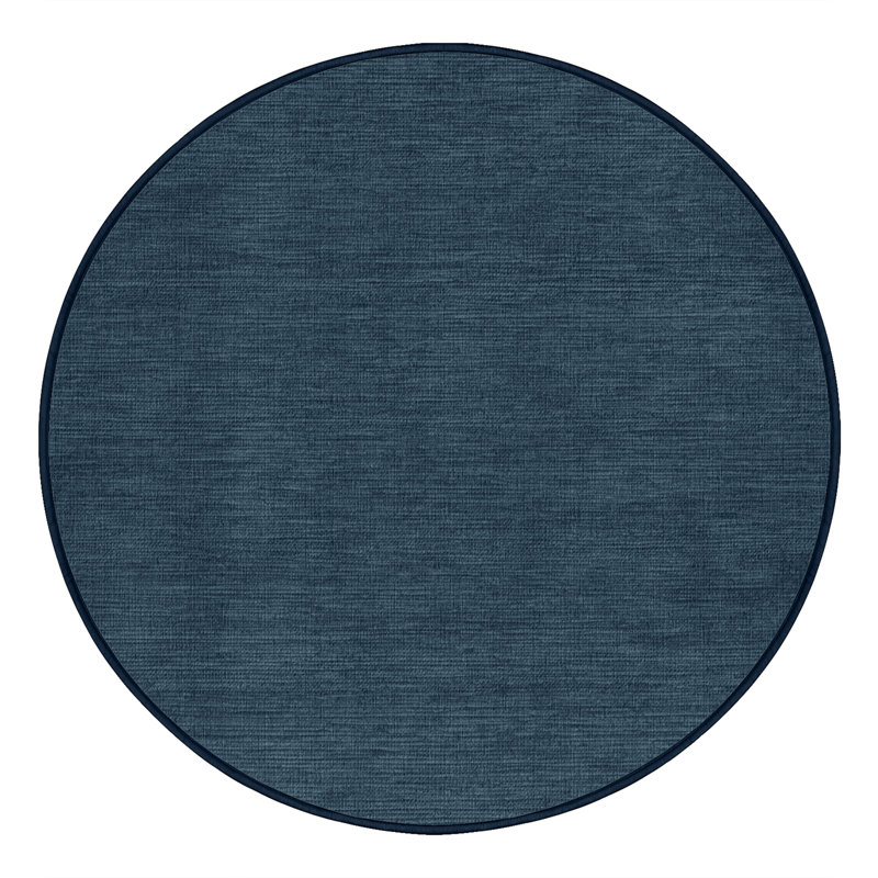 Tapis gris uni lavable à la machine, Rond 7 pi