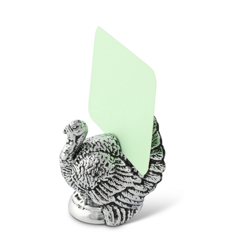 Game Birds Turkey Metal Place Card Holder