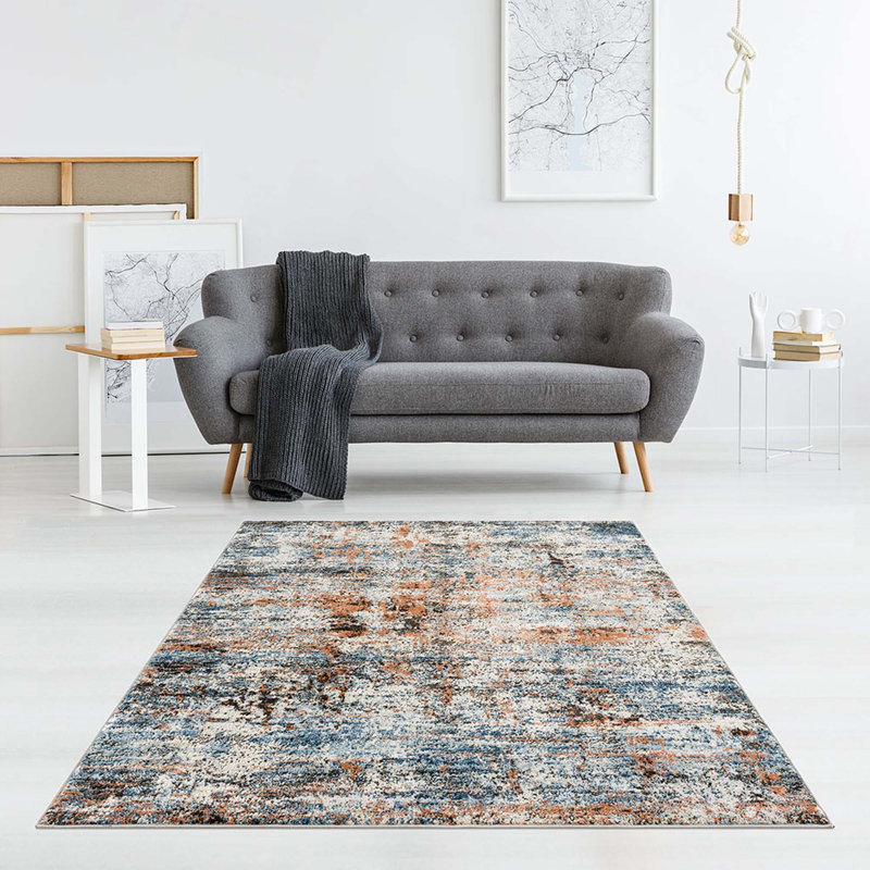 Tapis abstrait pour salon, chambre à coucher, Rectangle 5 pi 3 po x 7 pi
