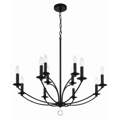 Lustre noir 12 lumières Zachiah