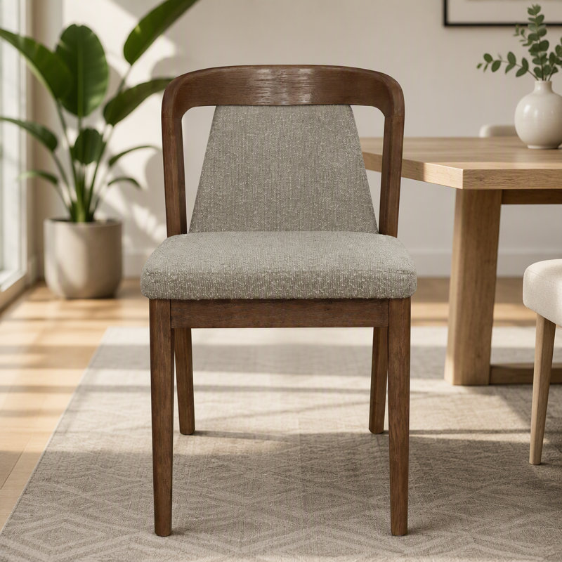 Chaises de salle à manger rembourrées sans dossier, Marron clair, Marron clair