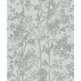 Shimmering Foliage Floral Metallic Wallpaper Roll