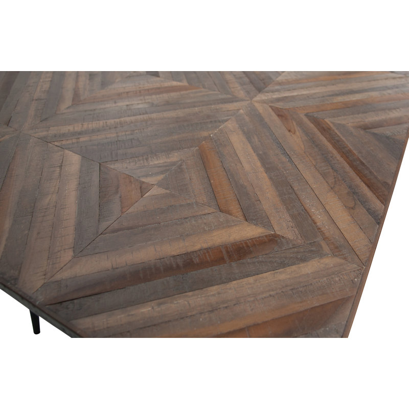 Teak Metal Base Dining Table, 76" H x 180" L x 90" W