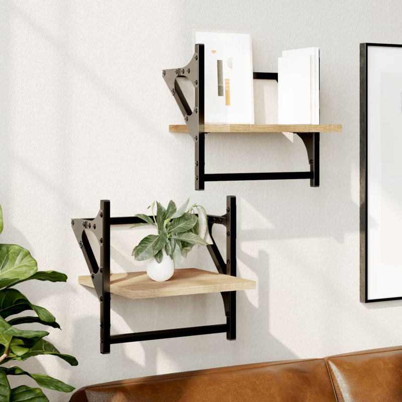 Shorthill 2 Piece Bracket Shelf, Sonoma Oak