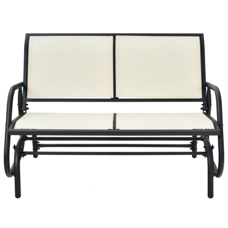 Annemaria Steel Outdoor Glider, Beige, Black