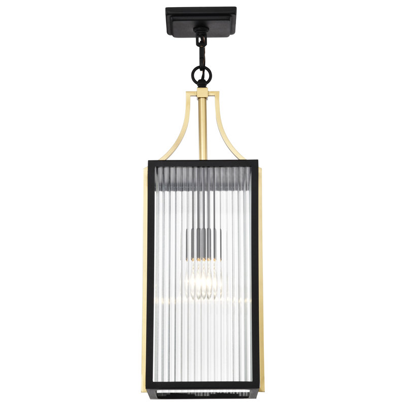 Holden - Hanging Pendant - Gold And Black Finish - Clear Glass