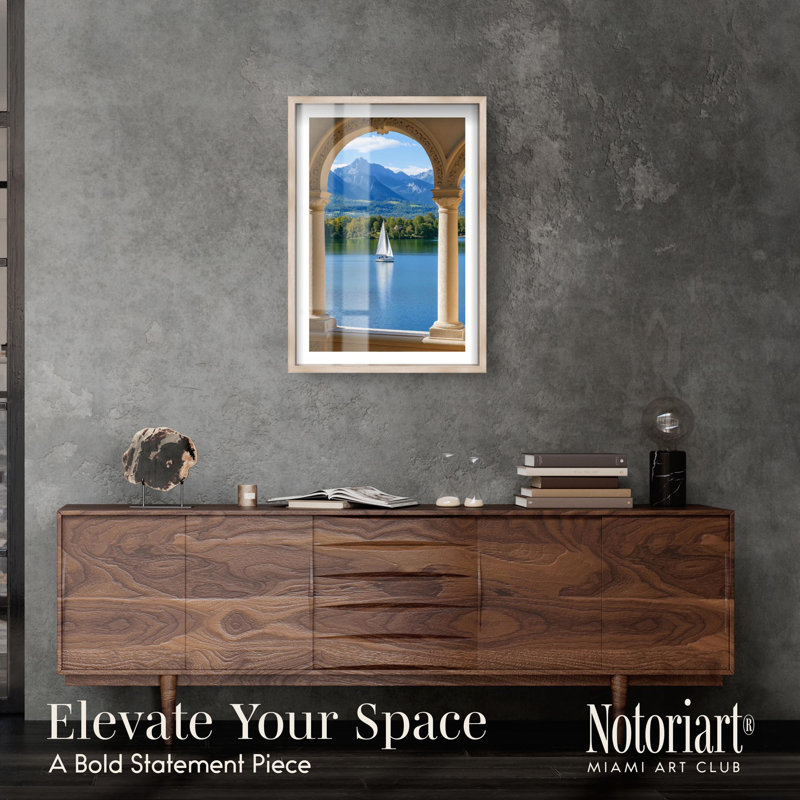 «Window to Nature Shadowbox Print Travel Art Prints» par Notoriart, H 31 po x l 21 po, Crème, crème