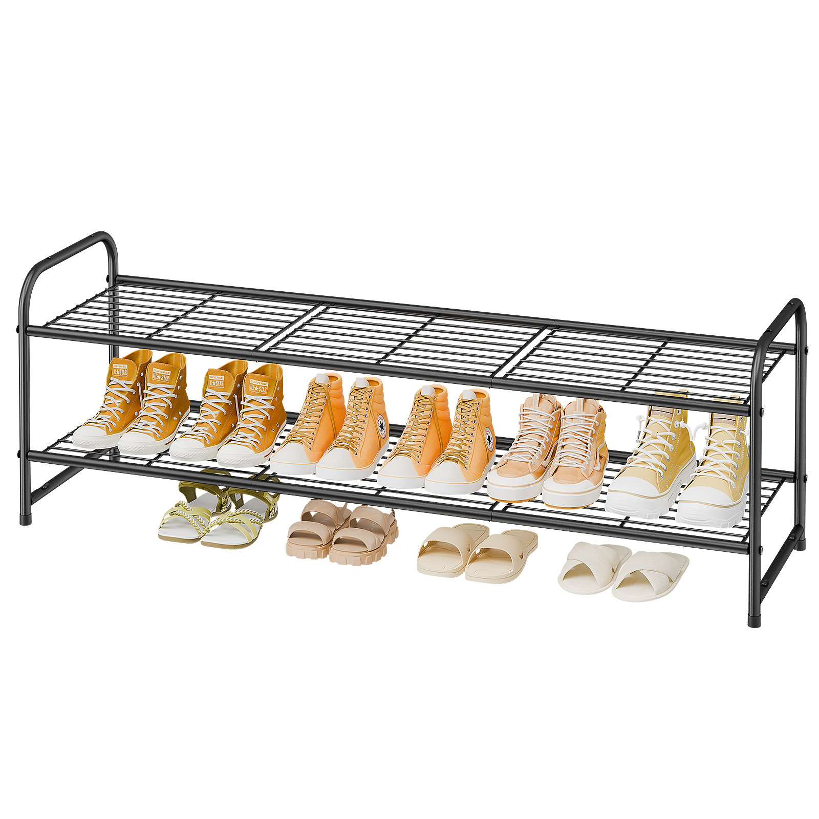 Rebrilliant Ultra Long 2-Tier Stackable Wire Shoe Rack & Reviews | Wayfair