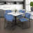Regency Cain Square X-Base Breakroom Table & 4 Zeng Stack Chairs-73412900-73412899
