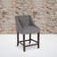 Tabouret de bar transitionnel en noyer capitonné avec garniture cloutée-750917132-746023957