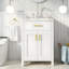 Meuble-lavabo de 24 po avec lavabo en céramique, tablettes réglables, tiroirs coulissants et armoire avec tablettes de rangement-735163744