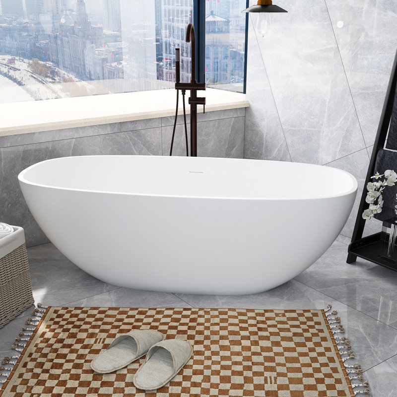 65.2'' x 29.7'' Soaking Solid Surface Bathtub