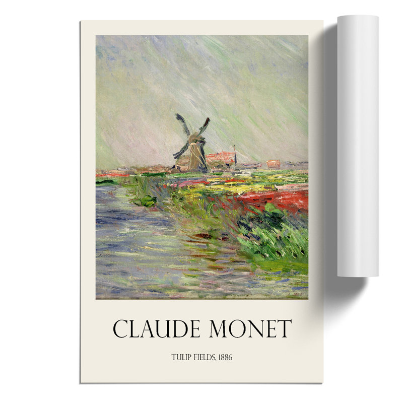 Field of Tulips, Holland Print by Claude Monet - Frameless Print, 59cm H x 42cm W x 0.1cm D