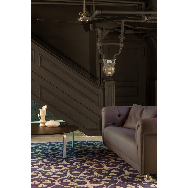 Rumi Hand-Knotted Silk Midnight Rug