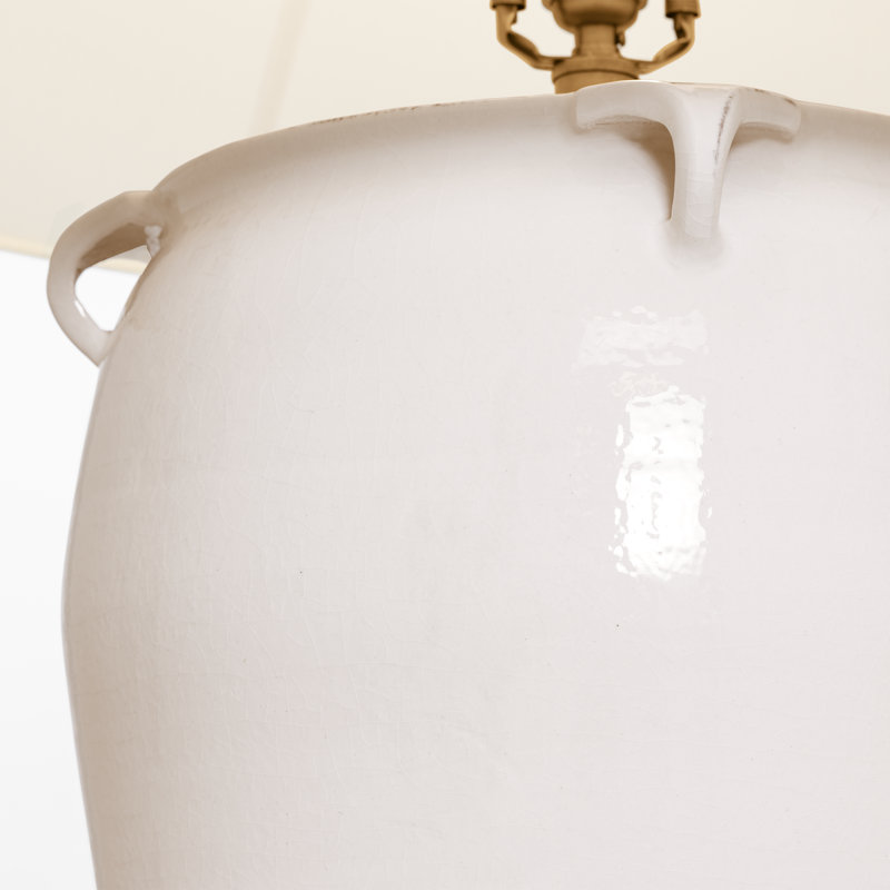 Fasano Table Lamp, Glossy White Crackle