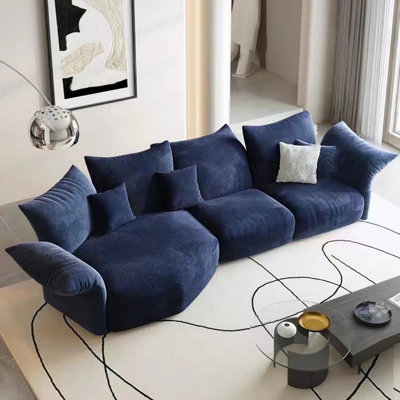 Italian Simple Living Room Blue Sofa